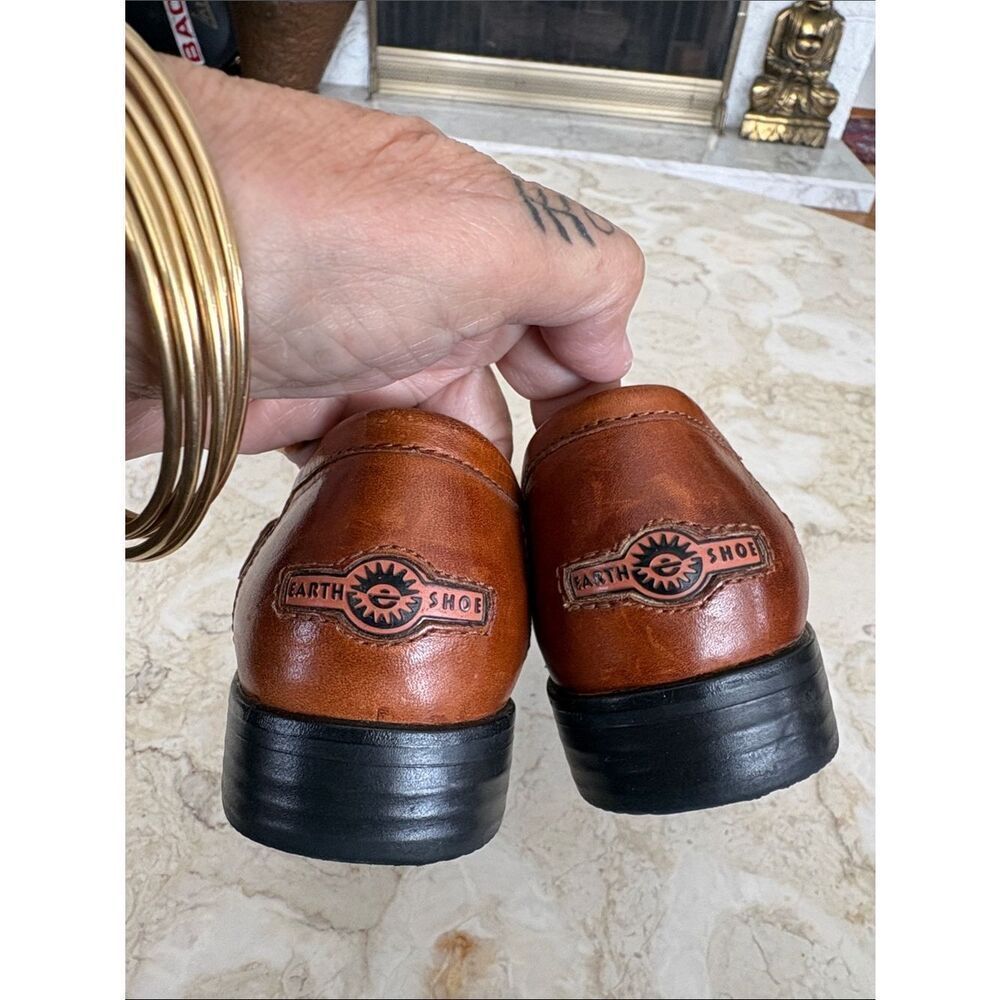 Earth Shoe Gelron 2000 Leather Loafers Buckle & Fringe Detail Classic Comfort - Picture 12 of 13